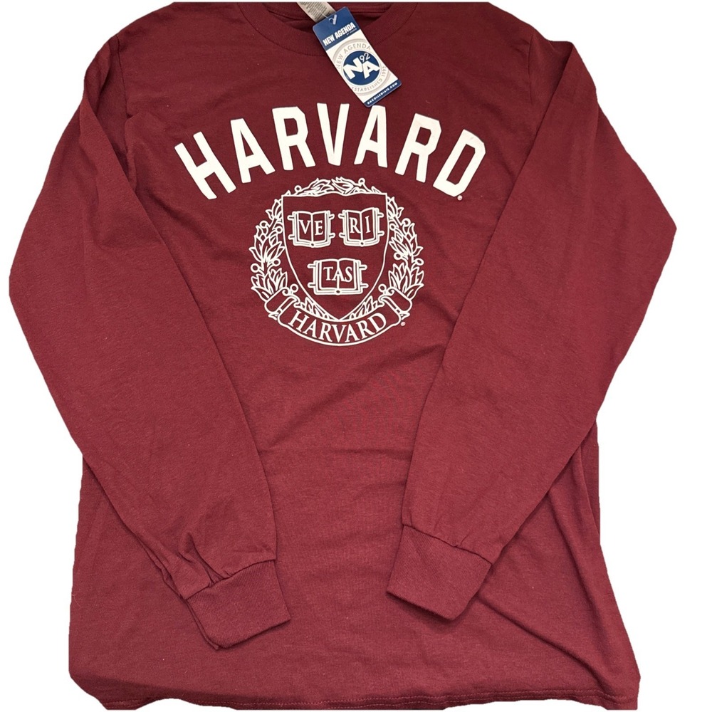 NWT Harvard University LS T-Shirt Crimson Red Graphic‎ Tee Ivy League Cotton